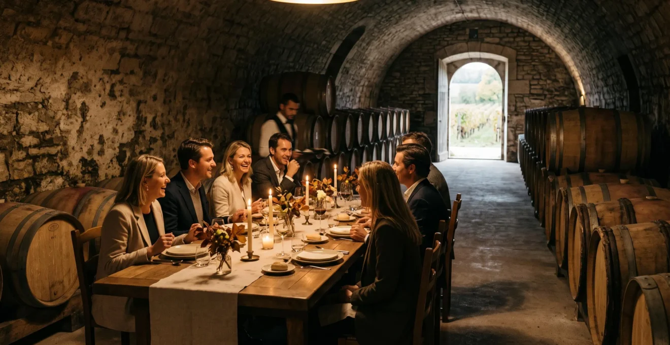 Diner prive exclusif dans une cave a vin francaise pour un voyage incentive inoubliable