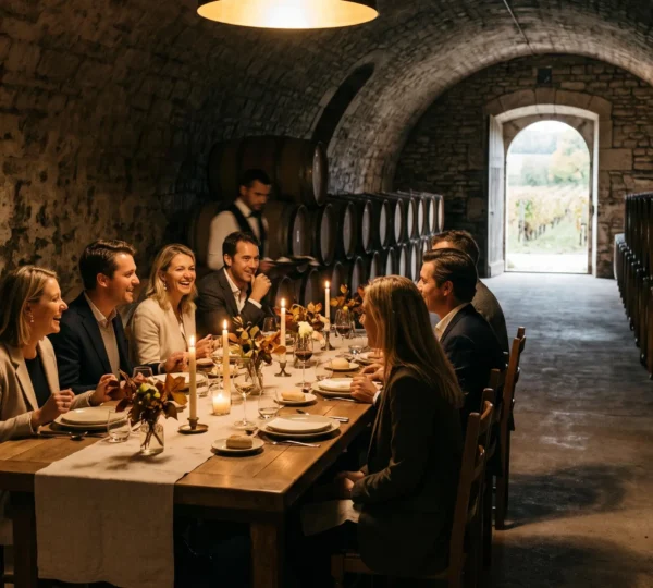 Diner prive exclusif dans une cave a vin francaise pour un voyage incentive inoubliable
