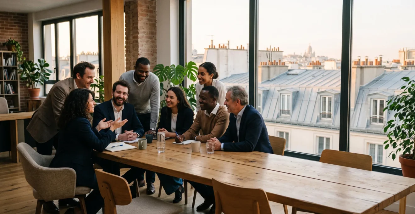 Une équipe française réunie autour d'une table, symbolisant la cohésion malgré le renouvellement des effectifs
